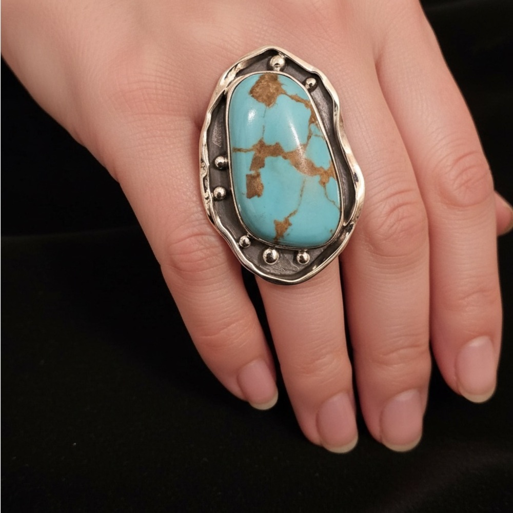 Sterling‎ Silver and Turquoise Statement Ring